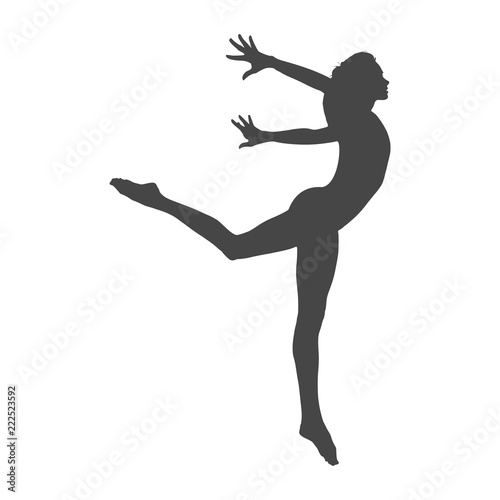 Silhouette of a gymnast woman, simple vector icon