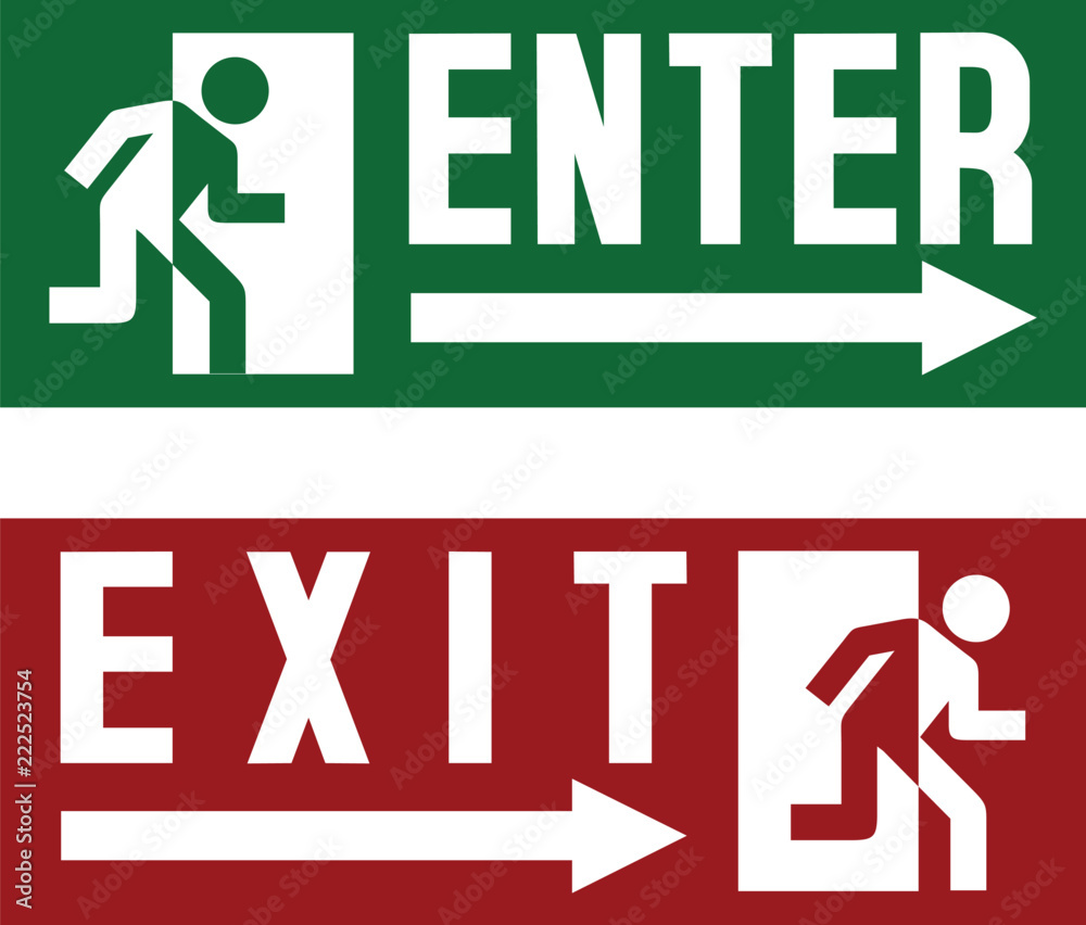 Enter Exit Sign Stock Vector Stock Vector Adobe Stock Enter Exit Sign Stock Vector Stock Vector Adobe Stock