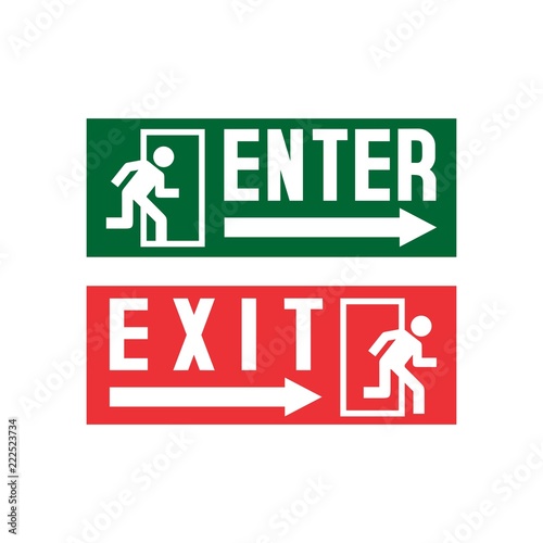 Enter Exit Sign Stock Vector