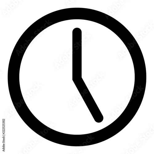 Clock icon on white.