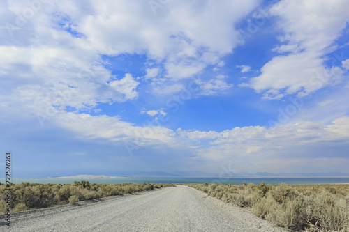 Tofu, Mono Lake with blue sky