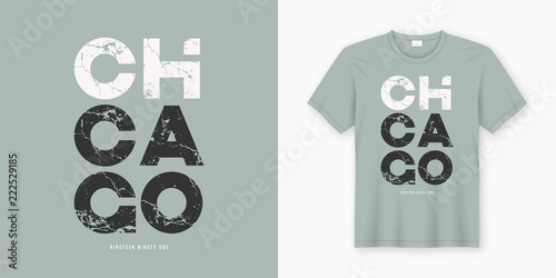 Chicago stylish t-shirt and apparel design. Vector print, typogr