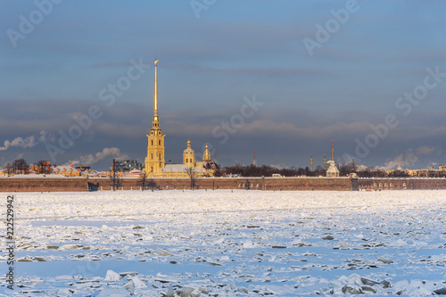 Peter and Paul fortress in winter. Saint Petersburg, Russia