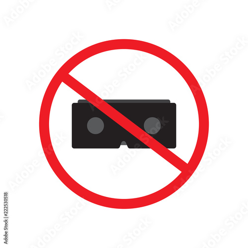 forbidden virtual reality sign vector design illustration