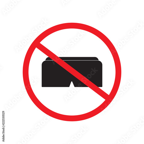 forbidden virtual reality sign vector design illustration