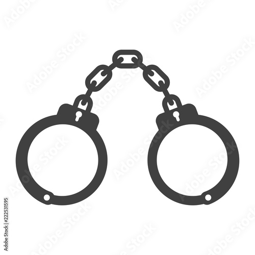 Icon handcuffs. Vector illustration on white background.