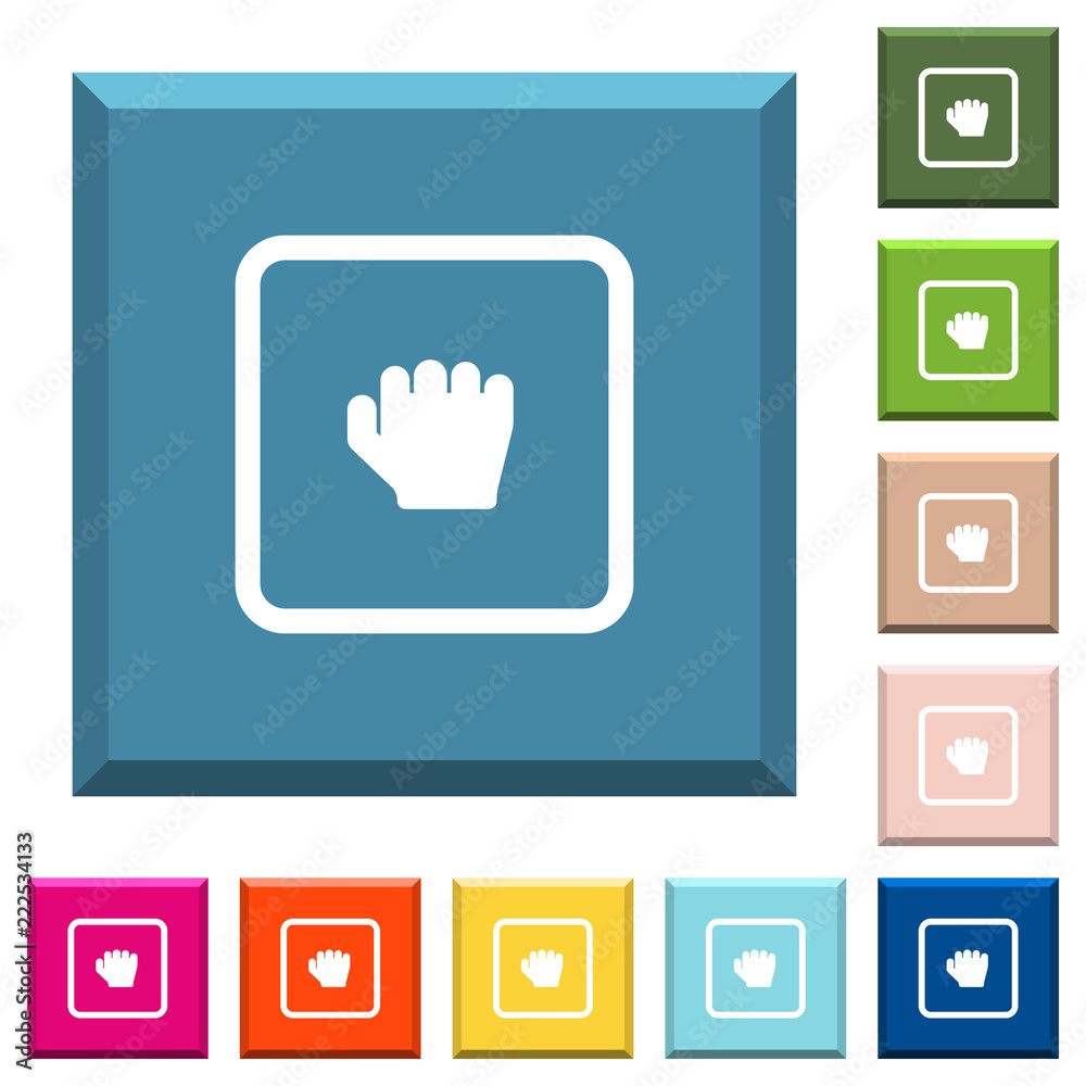 Grab object white icons on edged square buttons Grab object white icons on edged square buttons