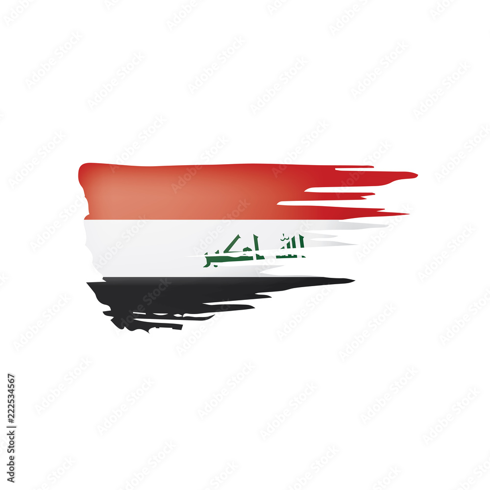 Iraqi flag, vector illustration on a white background Iraqi flag, vector illustration on a white background