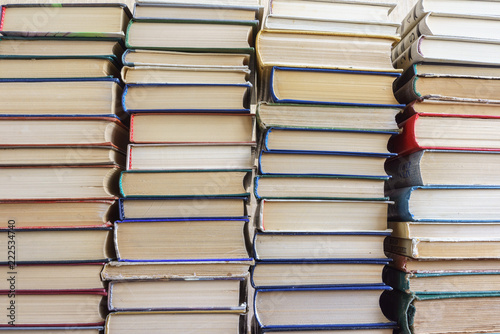 Stack of Used Old Books Background