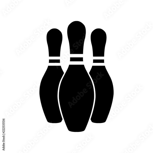 Bowling icon, silhouette, logo on white background