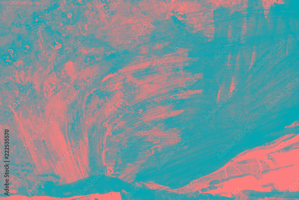 Pink and blue hand painted background texture with  brush strokes