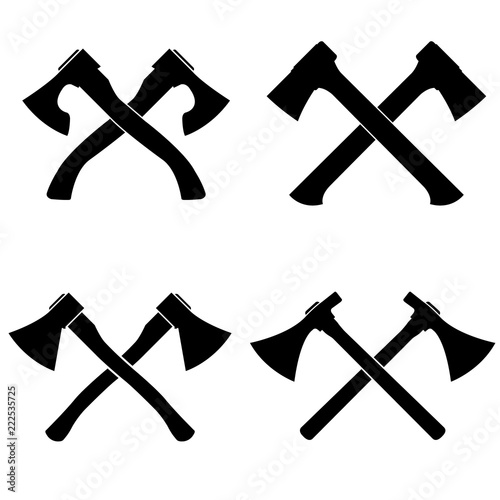 Axe icon, silhouette, logo on white background