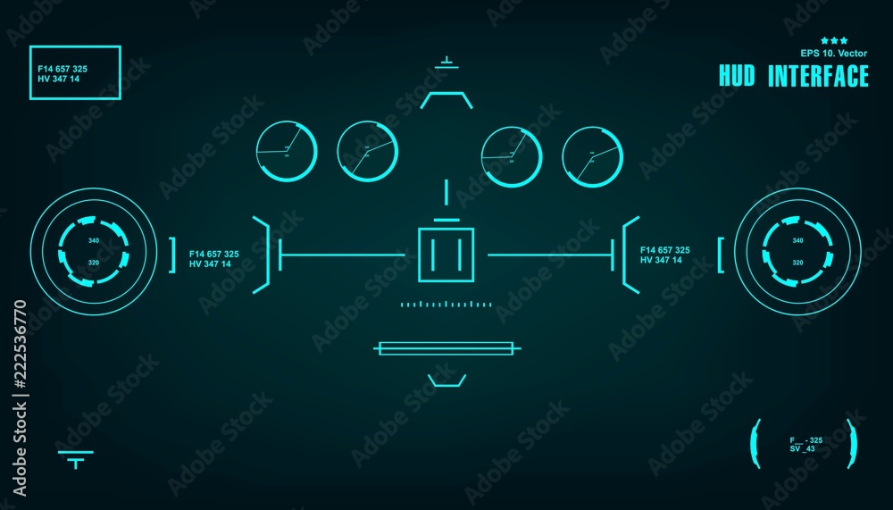 Naklejka premium Futuristic green virtual graphic touch user interface, target