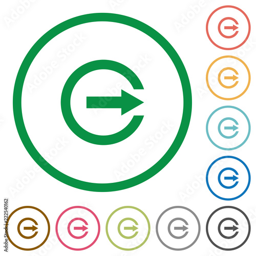 Export with inner arrow flat icons with outlines