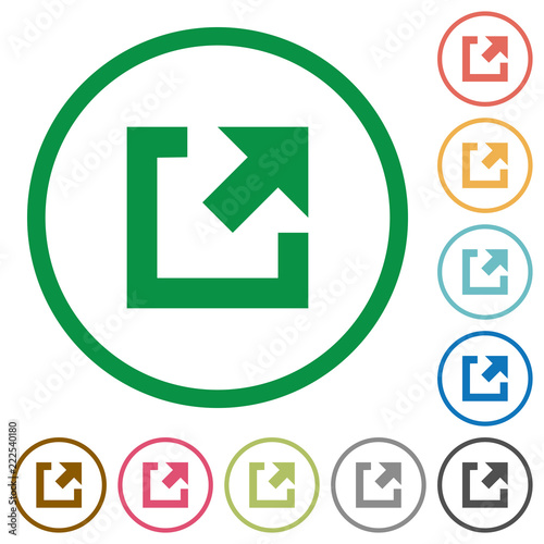 External link flat icons with outlines