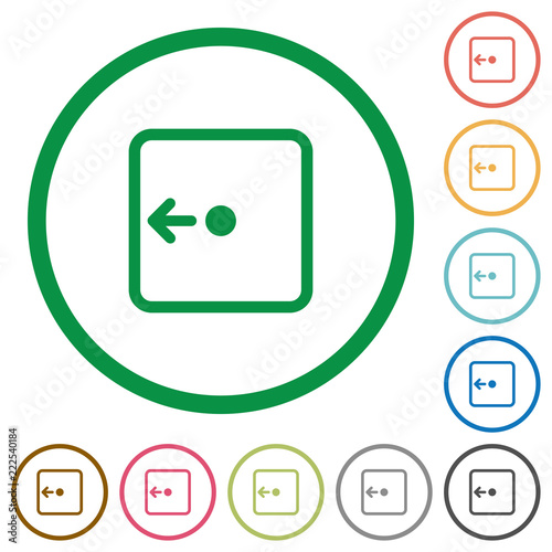 Move object left flat icons with outlines