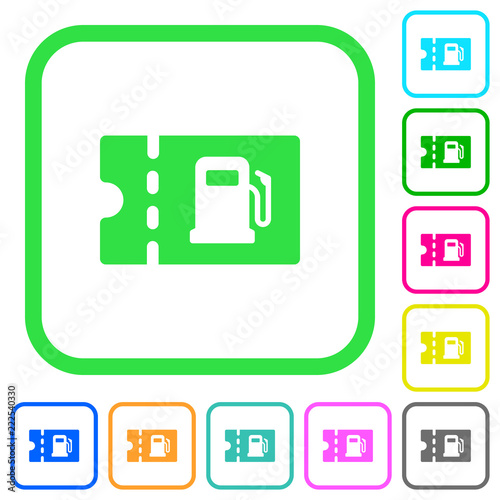Fueling discount coupon vivid colored flat icons