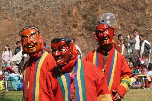 Clown Atsaras, Talo Monastery Festival, Punakha, Bhutan photo