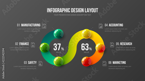 Amazing business infographic presentation vector illustration concept. Corporate marketing analytics data report creative design layout. Company statistics information graphic visualization template.