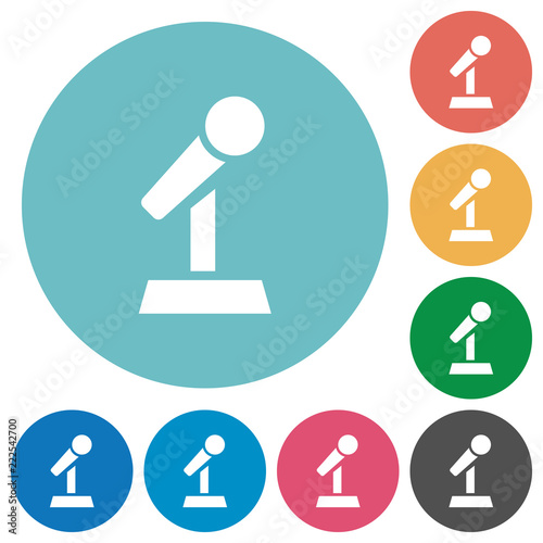 Microphone with stand flat round icons