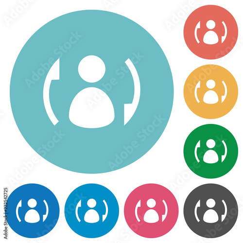 Syncronize contacts flat round icons