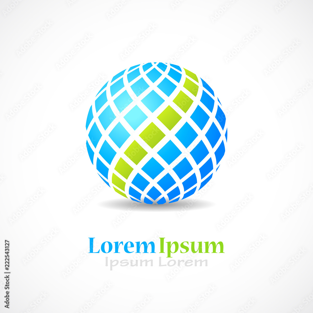 Green line abstract vector logo