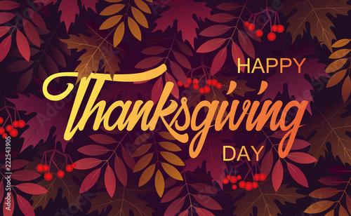 Thanksgiving background. autumn leaves. vector illustration