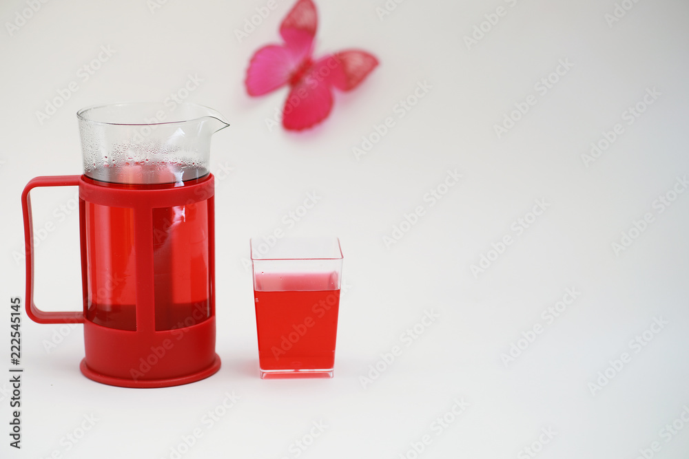 Female drink red warm tea Female drink red warm tea