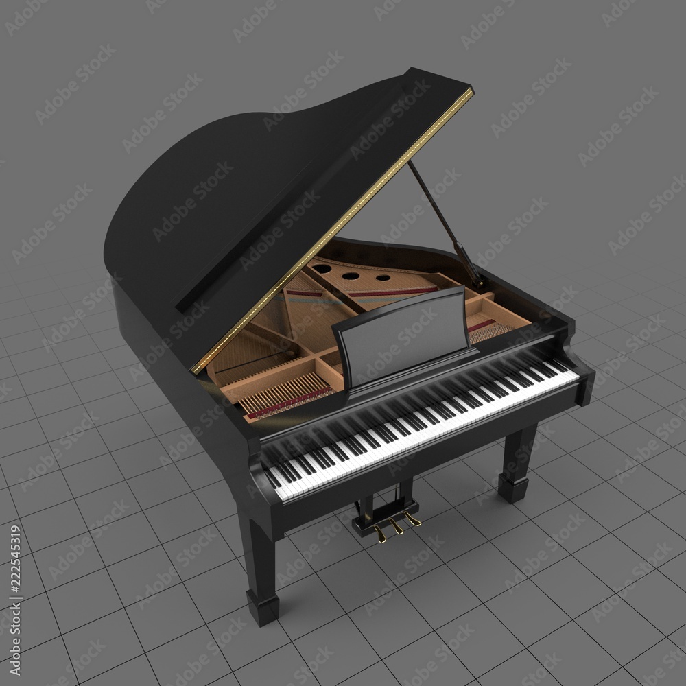 Grand piano Stock 3D asset