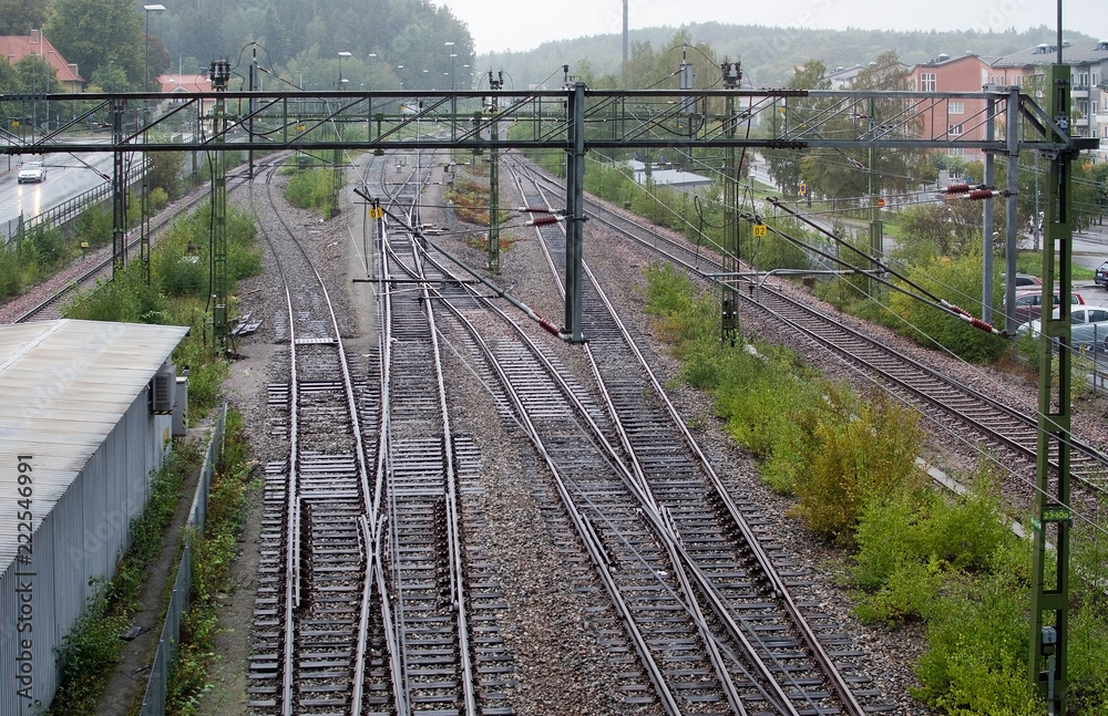 Fototapeta premium Railroad tracks changing