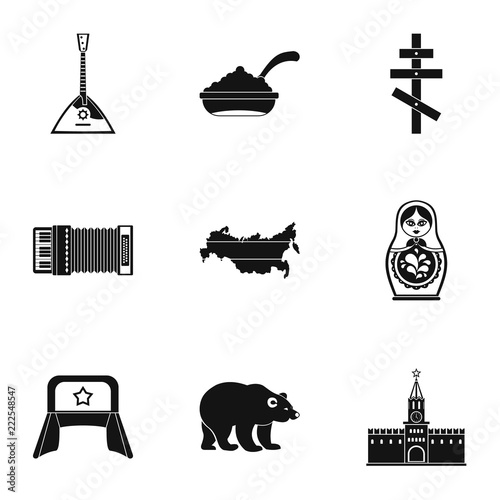 Russia icons set. Simple illustration of 9 Russia vector icons for web