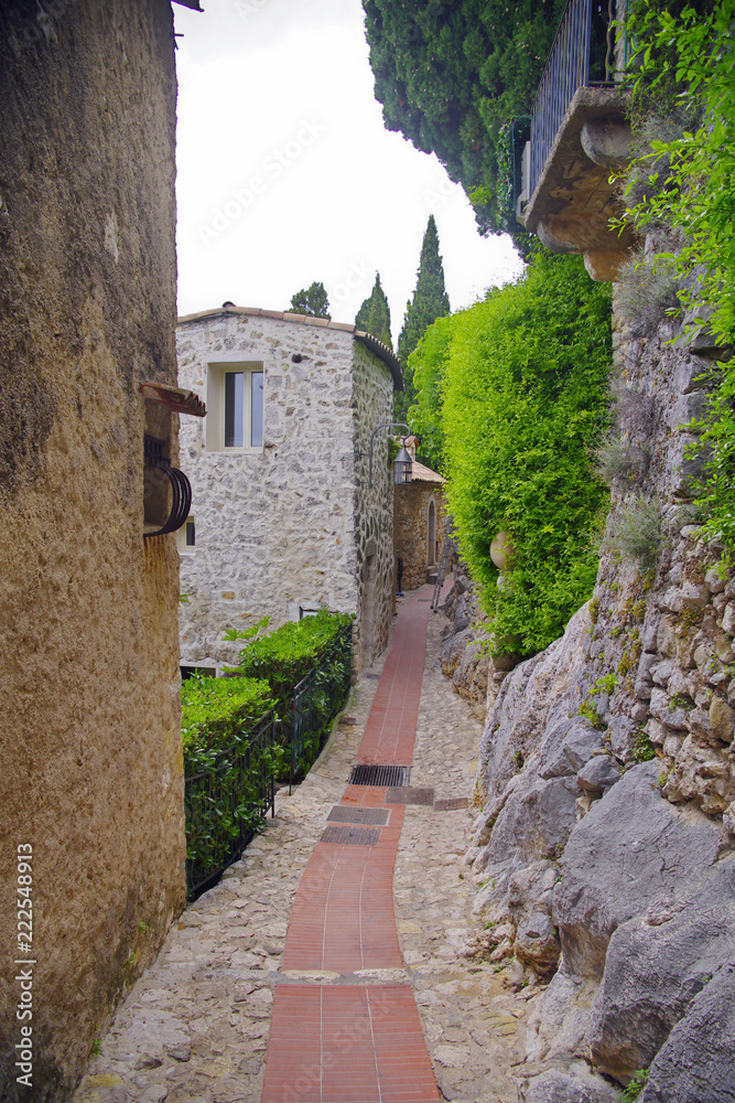 Medevil Streets of Eze with greenery