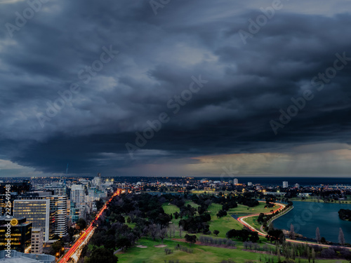 Lightning storm gathers over Melbourne, Australia