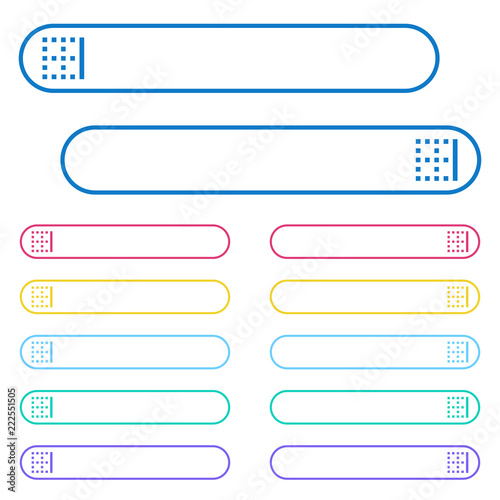 Right border icons in rounded color menu buttons