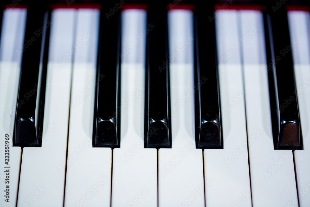 Close up to the piano keyboard Close up to the piano keyboard