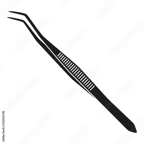 Black and white tweezer silhouette