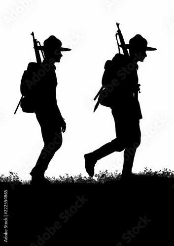 Vintage style Word War one military poster. Original digital illustration.