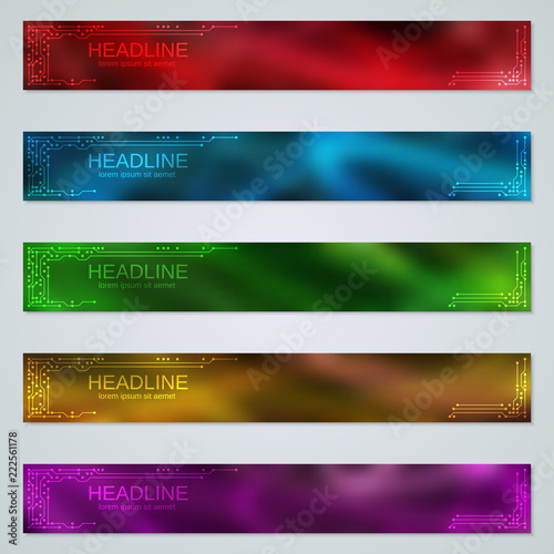 Abstract style colorful banners vector templates collection