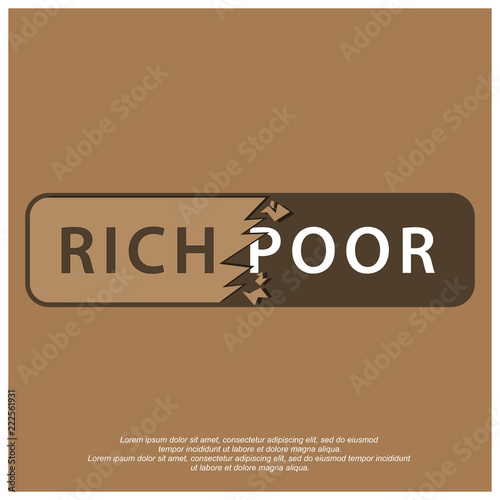 Rich but poor on the brown background