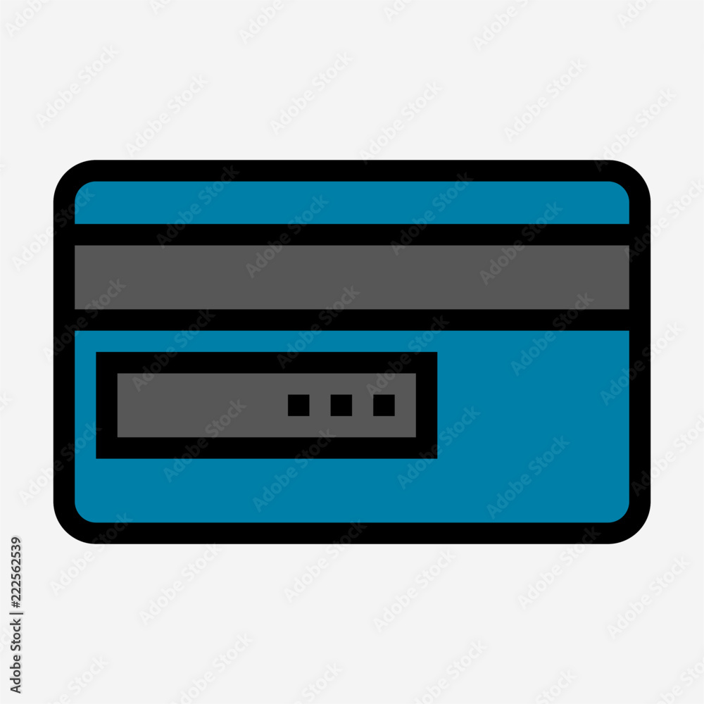 Coloured outline CVV code of credit card pixel perfect vector icon Coloured outline CVV code of credit card pixel perfect vector icon