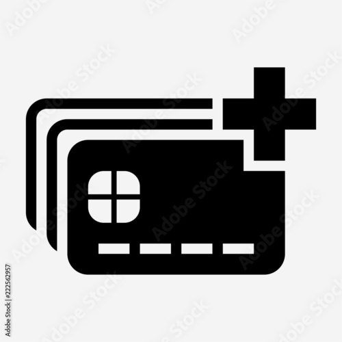 Glyph add chip credit card pixel perfect vector icon