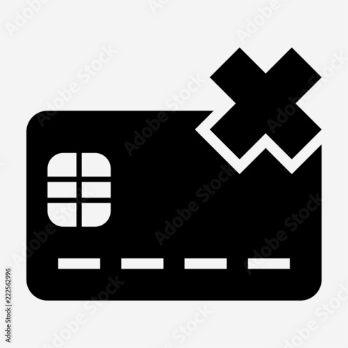 Glyph magnetic stripe credit card is delete pixel perfect vector icon