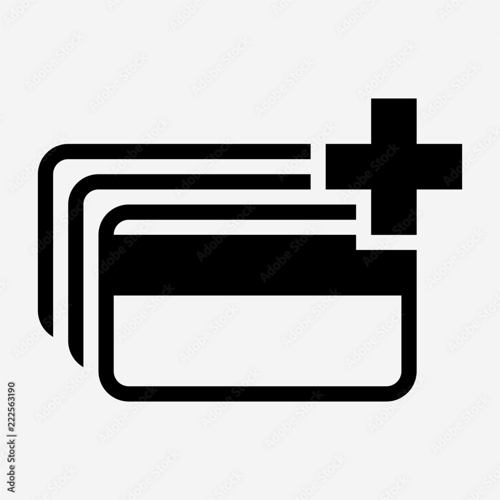 Glyph add magnetic stripe credit card pixel perfect vector icon Glyph add magnetic stripe credit card pixel perfect vector icon