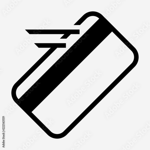 Glyph magnetic stripe card is moving pixel perfect vector icon