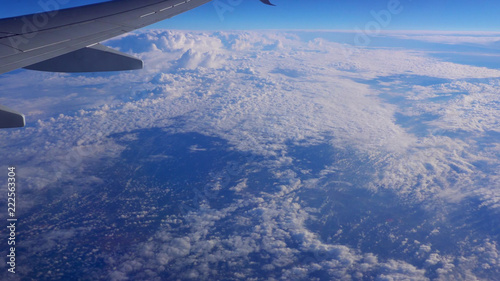 The plane panorama cloudscape in the sky