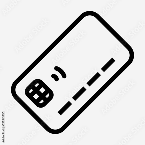 Outline chip card pixel perfect vector icon