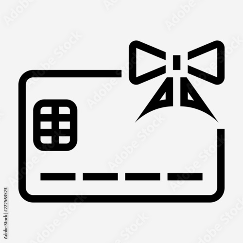 Outline promotion free get chip credit card pixel perfect vector icon