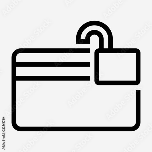 Outline magnetic stripe?? credit card is unlocked pixel perfect vector icon