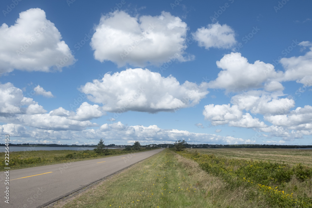 Dramatic Clouds Over Rural Landscape