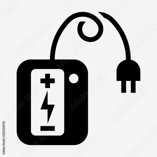 Glyph battery charger pixel perfect vector icon